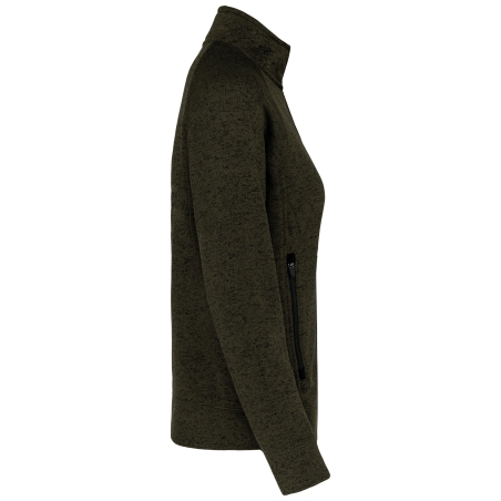 Veste zippée chinée femme Vert Dark Khaki Melange – Kariban – vue 3