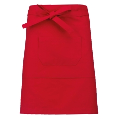 Tablier polycoton mi-long Rouge Kariban – Taille Unique