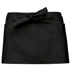 Tablier polycoton court Kariban – Noir – Personnalisé en France