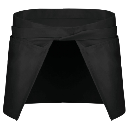 Tablier polycoton court Kariban – Noir – Personnalisé en France – vue 2