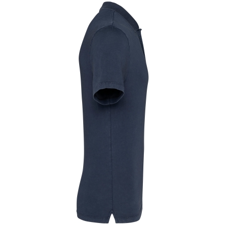 Polo écoresponsable délavé homme Bleu – Native Spirit – vue 3