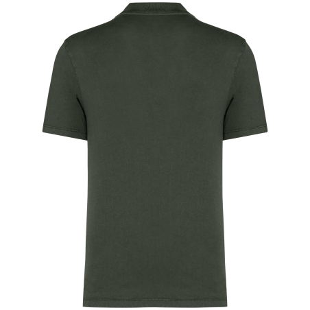 Polo écoresponsable délavé homme Vert Washed Khaki – Native Spirit – vue 2