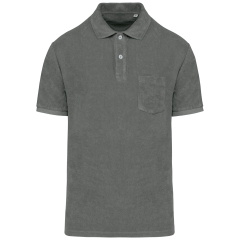 Polo écoresponsable éponge homme Native Spirit – Gris (Iron Grey)