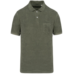 Polo éponge écoresponsable homme Vert Khaki – Native Spirit