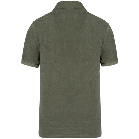 Polo éponge écoresponsable homme Vert Khaki – Native Spirit – vue 2