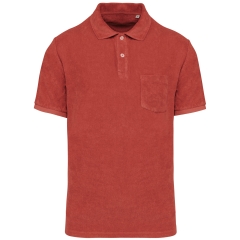 Polo éponge écoresponsable homme Native Spirit Rouge Paprika