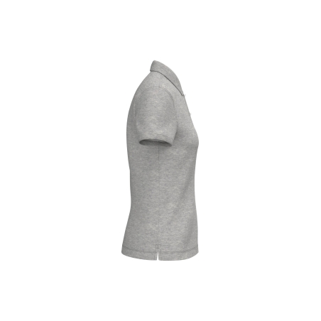 Polo écoresponsable femme gris chiné maille piquée Native Spirit – vue 3