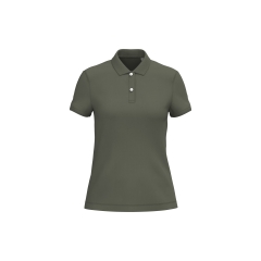 Polo écoresponsable maille piquée femme Vert Organic Khaki – Native Spirit