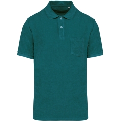 Polo éponge écoresponsable homme Vert Peacock Green – Native Spirit