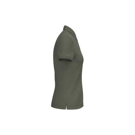 Polo écoresponsable maille piquée femme Vert Organic Khaki – Native Spirit – vue 3