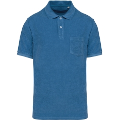 Polo écoresponsable éponge homme Bleu Riviera Native Spirit