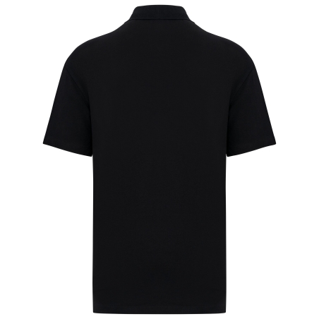 Polo écoresponsable maille piquée épaules tombantes Noir – Native Spirit – vue 2