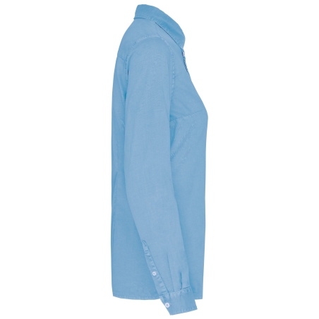 Chemise écoresponsable délavée femme Washed Cool Blue – Native Spirit – vue 3