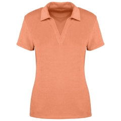 Polo éponge écoresponsable femme Orange Apricot – Native Spirit