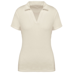 Polo éponge écoresponsable femme Blanc Ivory – Native Spirit