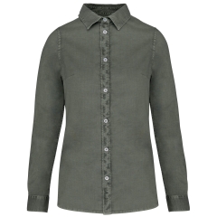 Chemise écoresponsable délavée femme Vert Washed Pale Khaki – Native Spirit