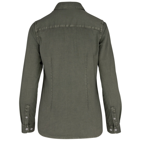 Chemise écoresponsable délavée femme Vert Washed Pale Khaki – Native Spirit – vue 2