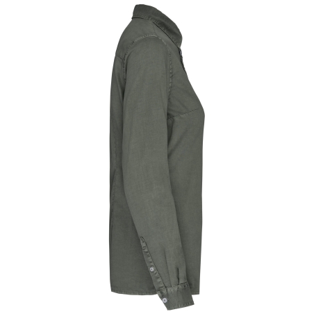 Chemise écoresponsable délavée femme Vert Washed Pale Khaki – Native Spirit – vue 3