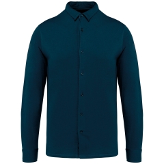 Chemise écoresponsable jersey homme Bleu Peacock – Native Spirit