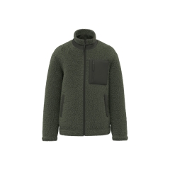 Veste sherpa écoresponsable unisexe Vert Forest Khaki Native Spirit