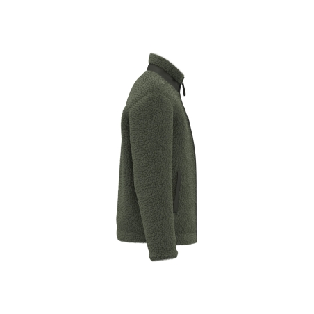 Veste sherpa écoresponsable unisexe Vert Forest Khaki Native Spirit – vue 3