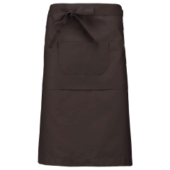 Tablier polycoton long Kariban – Marron chocolat taille unique