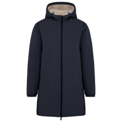 Veste imperméable sherpa écoresponsable unisexe Bleu Navy – Native Spirit