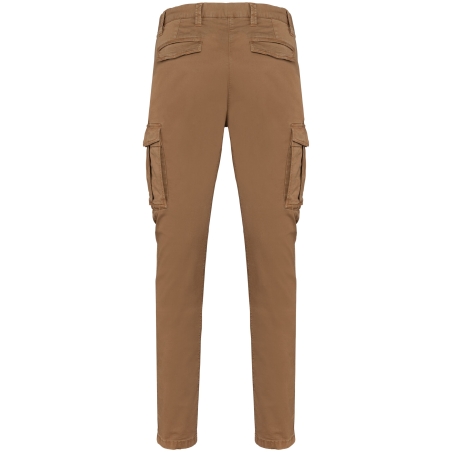 Pantalon cargo écoresponsable délavé homme Marron – Native Spirit – vue 2