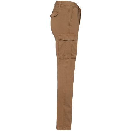 Pantalon cargo écoresponsable délavé homme Marron – Native Spirit – vue 3