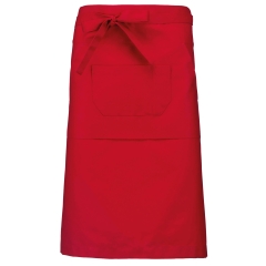 Tablier polycoton long Rouge Kariban – Taille unique