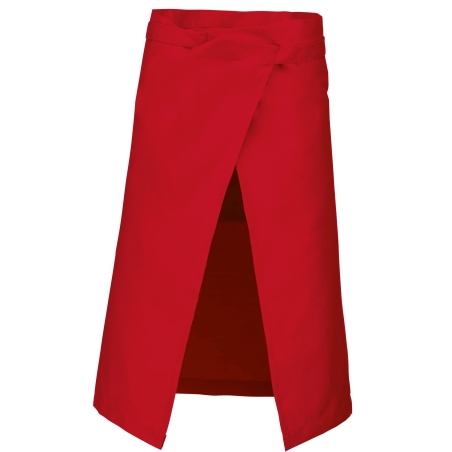 Tablier polycoton long Rouge Kariban – Taille unique – vue 2
