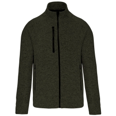 Veste zippée chinée homme Vert Dark Khaki Melange – Kariban