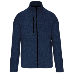 Veste zippée chinée homme Marine Kariban – Polaire 345 g/m²