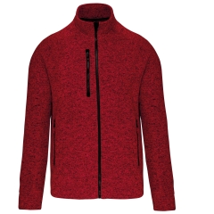 Veste Zippée Chinée Homme Rouge Kariban – Full Zip 345 g/m²