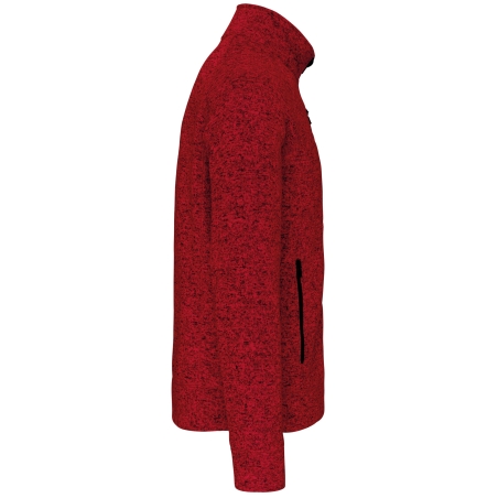 Veste Zippée Chinée Homme Rouge Kariban – Full Zip 345 g/m² – vue 3