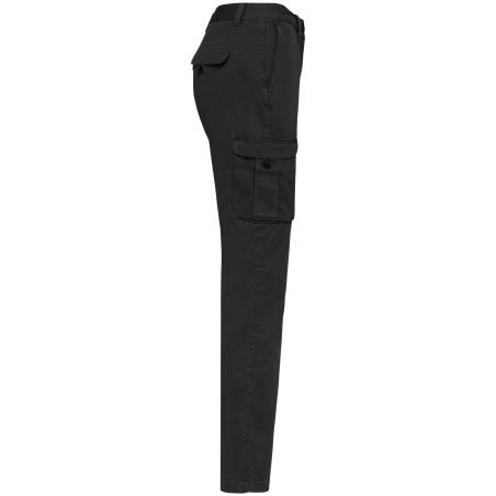 Pantalon cargo délavé écoresponsable femme Noir – Native Spirit – vue 3