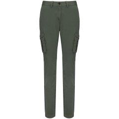 Pantalon cargo écoresponsable délavé femme Vert Kaki – Native Spirit