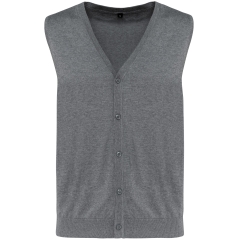 Gilet col V Supima® Homme Gris Chiné – Kariban Premium