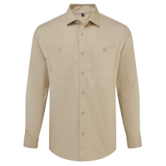 Chemise de service unisexe vert kaki Premier – Personnalisable