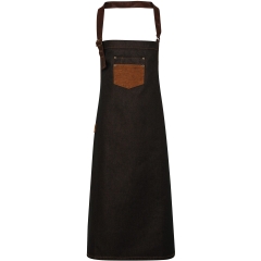 Tablier à bavette Division Noir – Denim & Similicuir | Premier