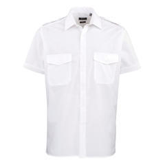 Chemise Pilote Manches Courtes Homme Blanc – Premier
