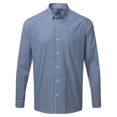 Chemise vichy gros carreaux manches longues Marine / Blanc – Premier