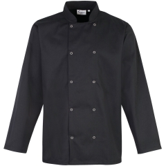 Veste de cuisine manches longues boutons pression Noir – Premier