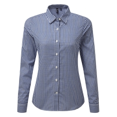 Chemise vichy gros carreaux manches longues Navy/White – Premier