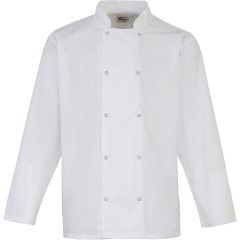 Veste de cuisine manches longues boutons pression Blanche Premier