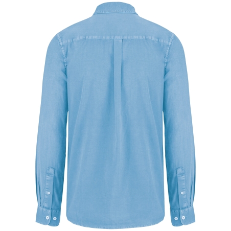 Chemise écoresponsable délavée homme Washed Cool Blue – Native Spirit – vue 2