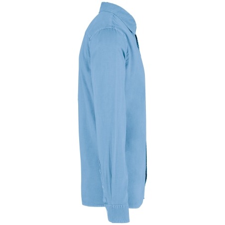 Chemise écoresponsable délavée homme Washed Cool Blue – Native Spirit – vue 3