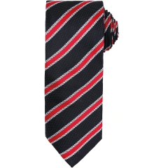 Cravate rayée Waffle Noir/Rouge Premier – Tenue de service