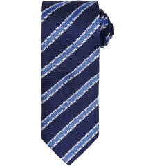 Cravate rayée Waffle Bleu Marine/Royal Blue – Premier