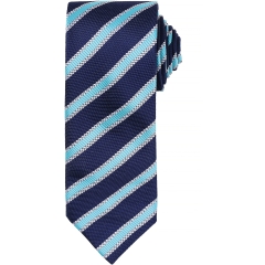 Cravate rayée Waffle Turquoise – Accessoire pro Premier